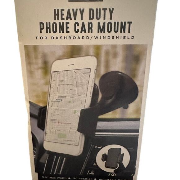 Hype Heavy Duty Phone Car Mount Dashboard Windshield Adjustable Cradle Black - Picture 2 of 4